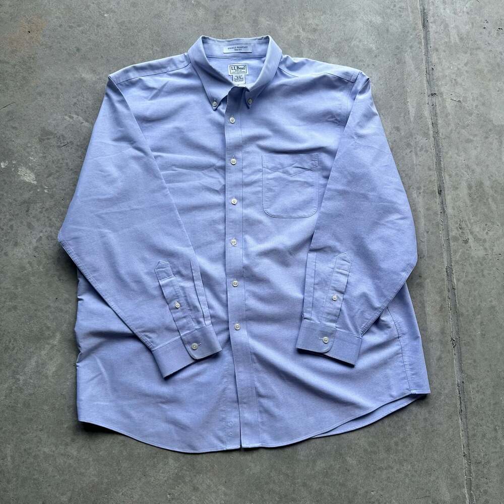 L.L.Bean Men's Wrinkle Resistant Trim Fit Long Sleeve Oxford Shirt
